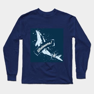 Blue Humpback Whale, Whalesome! Long Sleeve T-Shirt